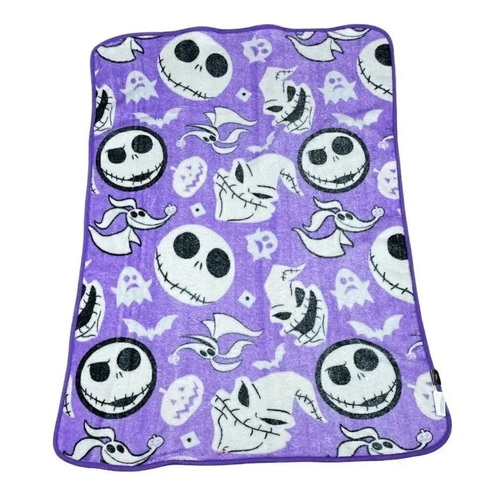 Disney Nightmare Before Christmas TNBC Purple Jack Oogie Plush Blanket 49
